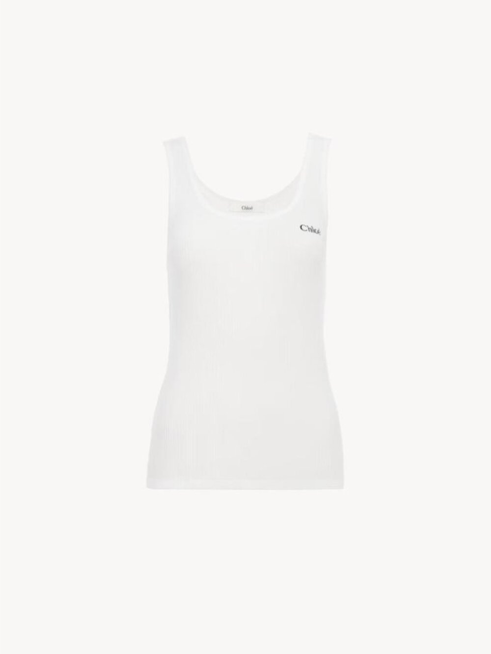 Chloé Cotton Tank Top With Logo Tag Size M Women